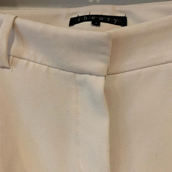 THEORY GUC Latani NC Ash White Pleated Trousers Slacks Work Pants - Picture 2 of 7